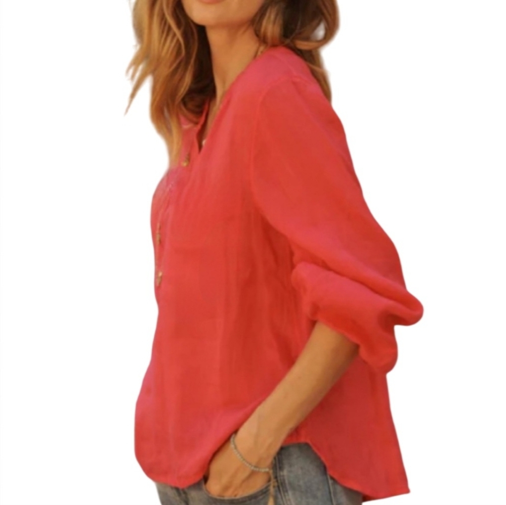 Roller Rabbit Embroidered Boho Chic Size: L  Pink Red